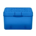thumbnail image 1 of Index Card Holder Box for 3 x 5 Cards, Blue Plastic Note Card Case with Snap Lid, Desktop Organizer, 1 of 1