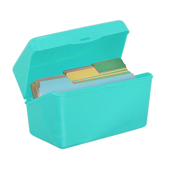 Index Card Holder, Index Card Box Notecard Box, Flash Card Holder Index Organizer, Plastic Desktop Storage Box for 3x5 Cards, Note Card Organizer for Office and Home