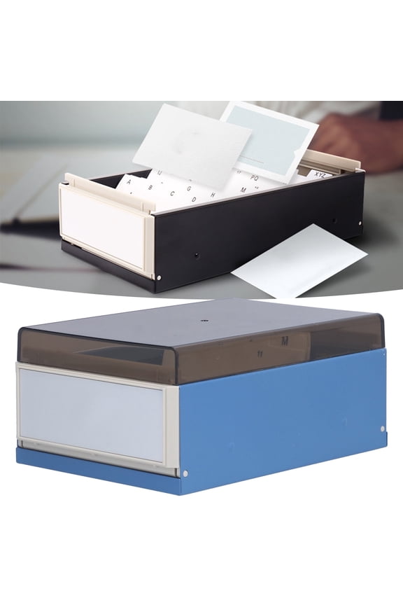 Index Card Holder, Pull-out File Box Holds 500 3 x 5 Cards, Large Capacity Note Flash Card Organizer Case, Plastic Recipe Box Business Card Storage Box
