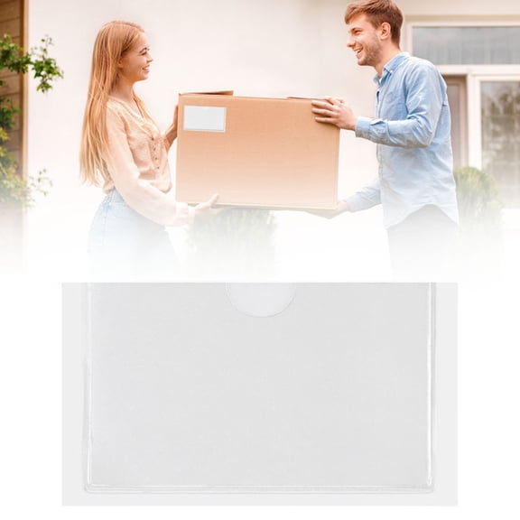 Index Card Holder with Top Open Loading,PVC Card Pockets,Self-Adhesive Label Holders,Transparent Tote Bag Labels Stickers for Organizing Storage Bins,Library Card,Drawer Files (1 PCS)
