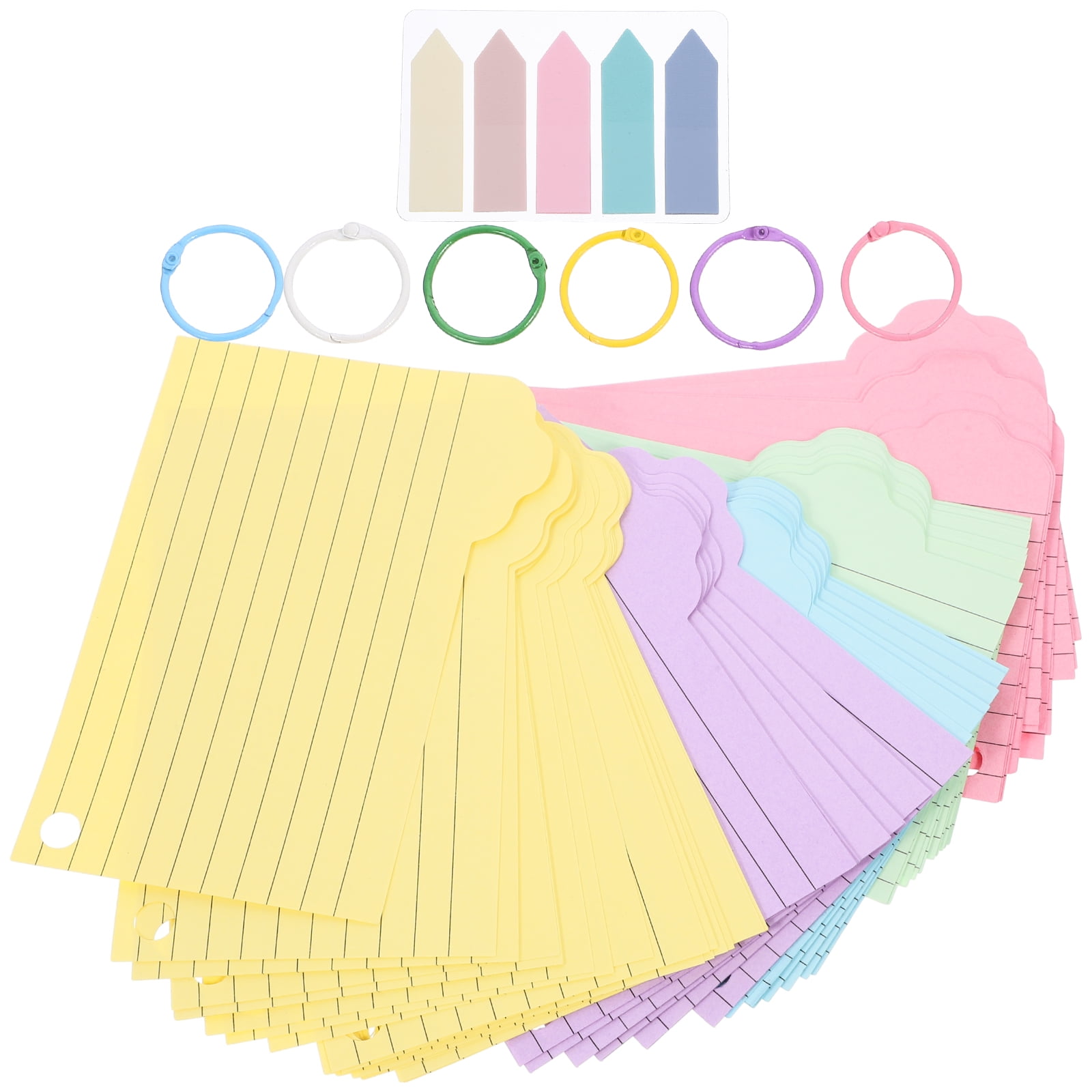 Index Card Notes Cards Blank Flash Pre Hole Punched Portable Flashcards