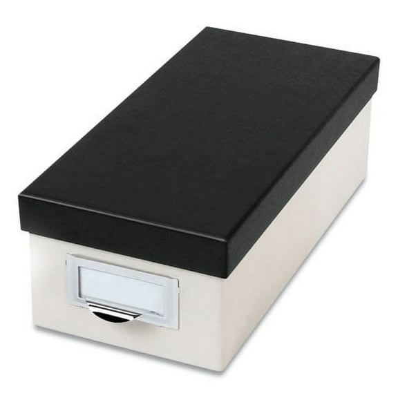 Index Card Storage Box, Holds 1,000 3 X 5 Cards, 5.5 X 11.5 X 3.88, Pressboard, Marble White/black | Bundle of 2 Each