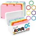 Index Card Storage Box Set, 350PCS Tabbed Index Cards with Rings and