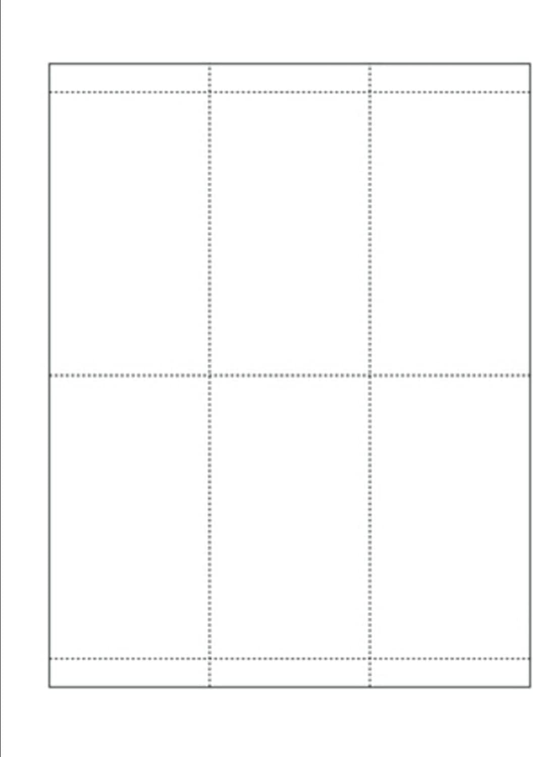 Index Cards (2-5/6" x 5"), 6-UP, Perfed, on 8.5" x 11" White Vellum - 100 Sheets