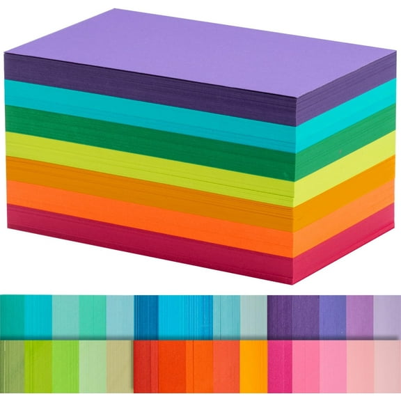 Index Cards 301-Count 3x5 Inch,178GSM Heavyweight Set of 7 Colors Paper Multicolor Study Cards (Rainbow)