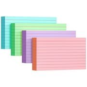 Index Cards 3x5 inch Ruled Flashcards Colored Flash Cards Lined Note Cards 4 Color Notecards Heavy Colored Flashcards for Studying/Recipes/Memo Cards/Office Supply,50 Sheets Per Color,Topboutique