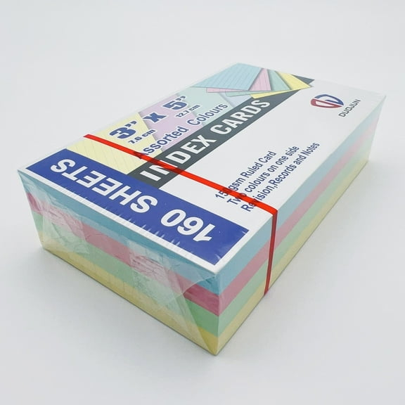 index cards,3x5inch Ruled Index Cards, Assorted Neon Color,160 Cards, 1 Pack
