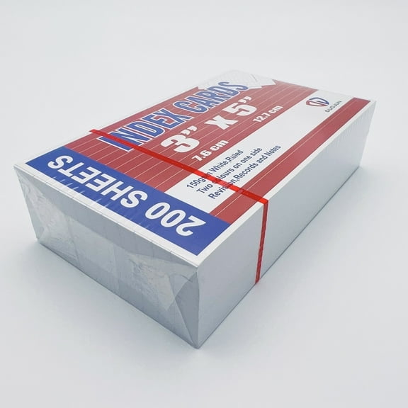DUOJUN 3x5inch Ruled White Index Cards, 200 Cards Per Pack
