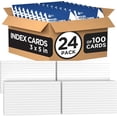 thumbnail image 1 of Index Cards Bulk 3x5 (2400 Cards) Flash Cards For Studying Note Cards Flashcards Notecards 100 Per PACK (24 PACK 3X5), 1 of 7