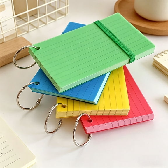 Index Cards Lined With Ring Cover For Vocabulary Note Taking Office Learning Organizer