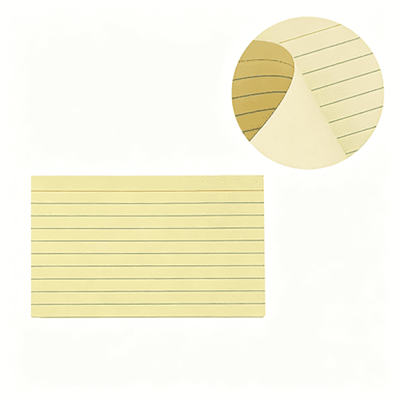 Index Cards Note Cards, Colored Flash Cards for To-do List, Lightweight Lined Flashcards Notecards, Flash Cards for Studying, Ruled Note Cards for Office, Home, 1Pc, 50 Sheets(Yellow,5x3")