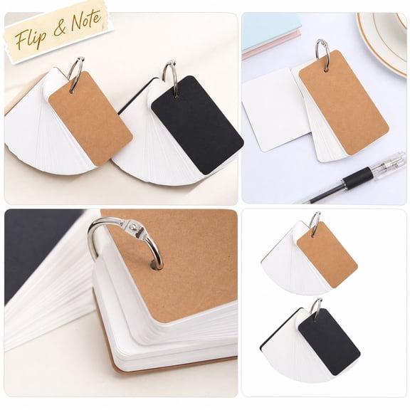 Index Cards with Ring | Blank Index Cards for Note Taking, Pocket Sized Flash Cards with Rings for Students, Teachers, Homeschool | Great Gift Idea | Cardboard Paper Cover |