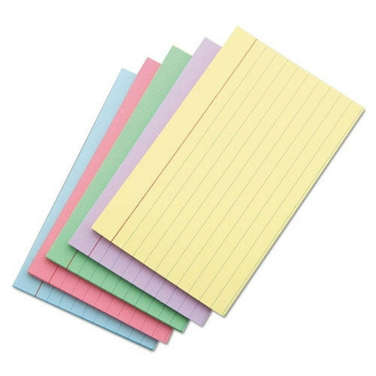 Index Cards, Ruled, 5 x 8, Assorted, 100/Pack Index Cards, Ruled, 5 x 8, Assorted, 100/Pack