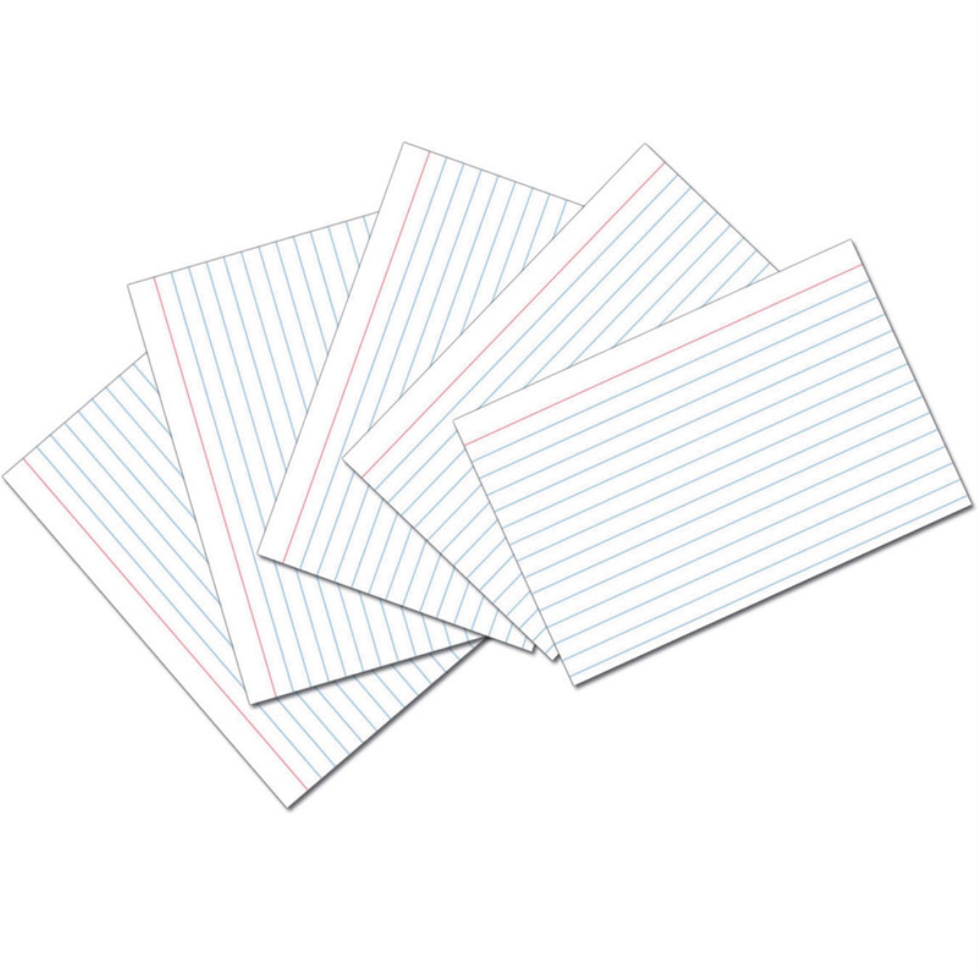 Index Cards, White, Ruled, 1/4" Ruled 4" x 6", 100 Cards