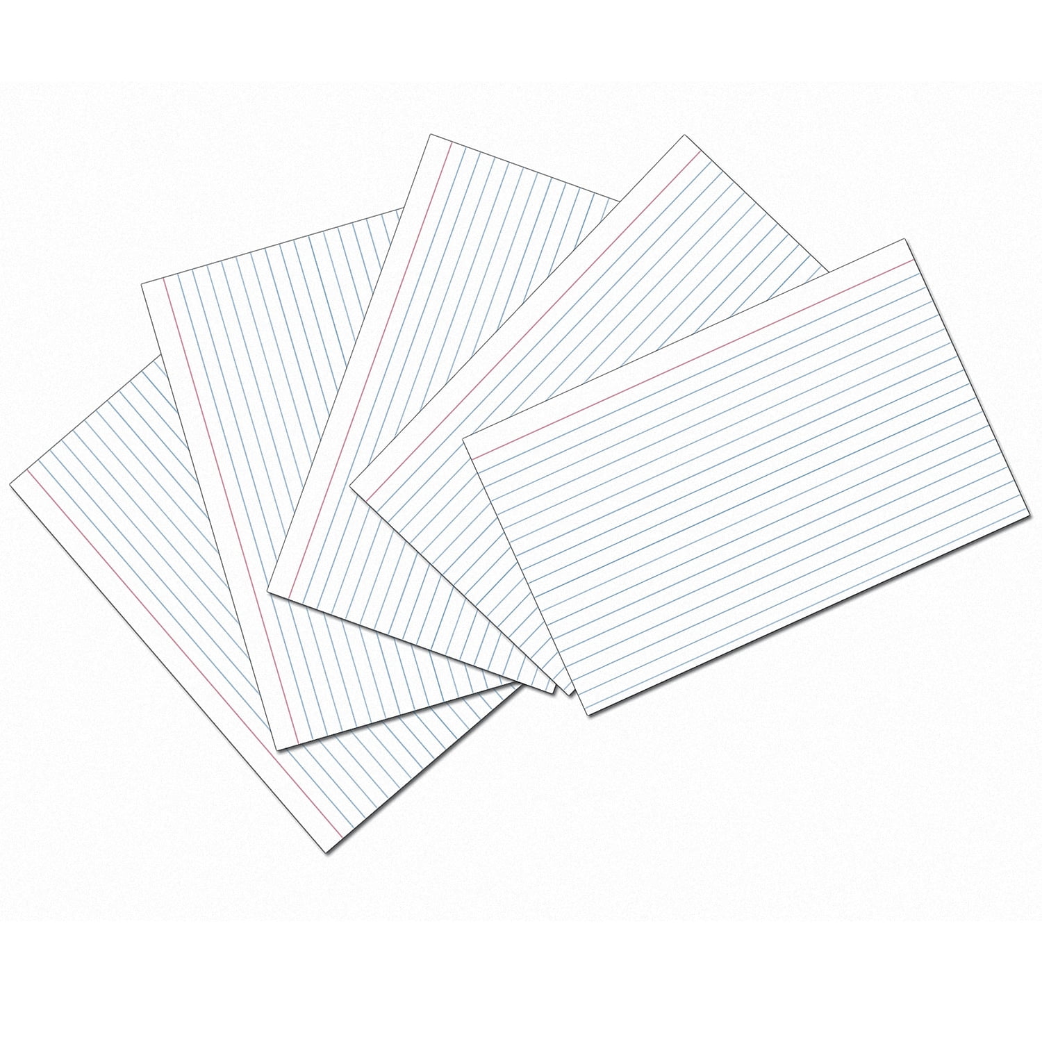 Index Cards, White, Ruled, 1/4" Ruled 5" x 8", 100 Cards