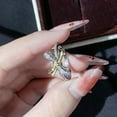 thumbnail image 1 of New Index Finger Ring French Bow Ring Gold-plated Retro High-end Light Luxury, 1 of 3