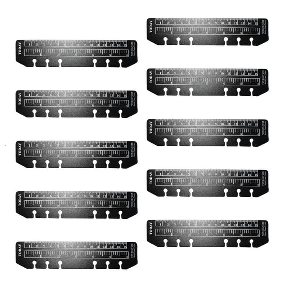 Index Ruler Set for Planners, 6 Hole Loose Leaf Cm and Inch Guides, 10 Pack for Page Sorting and Measuring Work