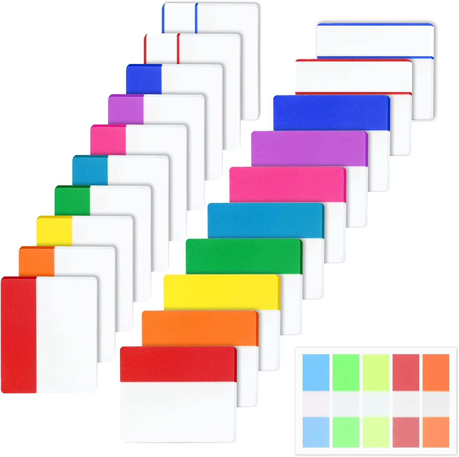 Index Tabs 2 Inch, 6000pcs, Writable File Tabs Flags, Colored Page