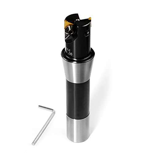 Indexable End Mill, R8 Shank, 1" Cutting Dia, 5-9/16" Length, TP22, 2 Flutes, 2pcs TPCN1103PDTR Inserts$$Tools