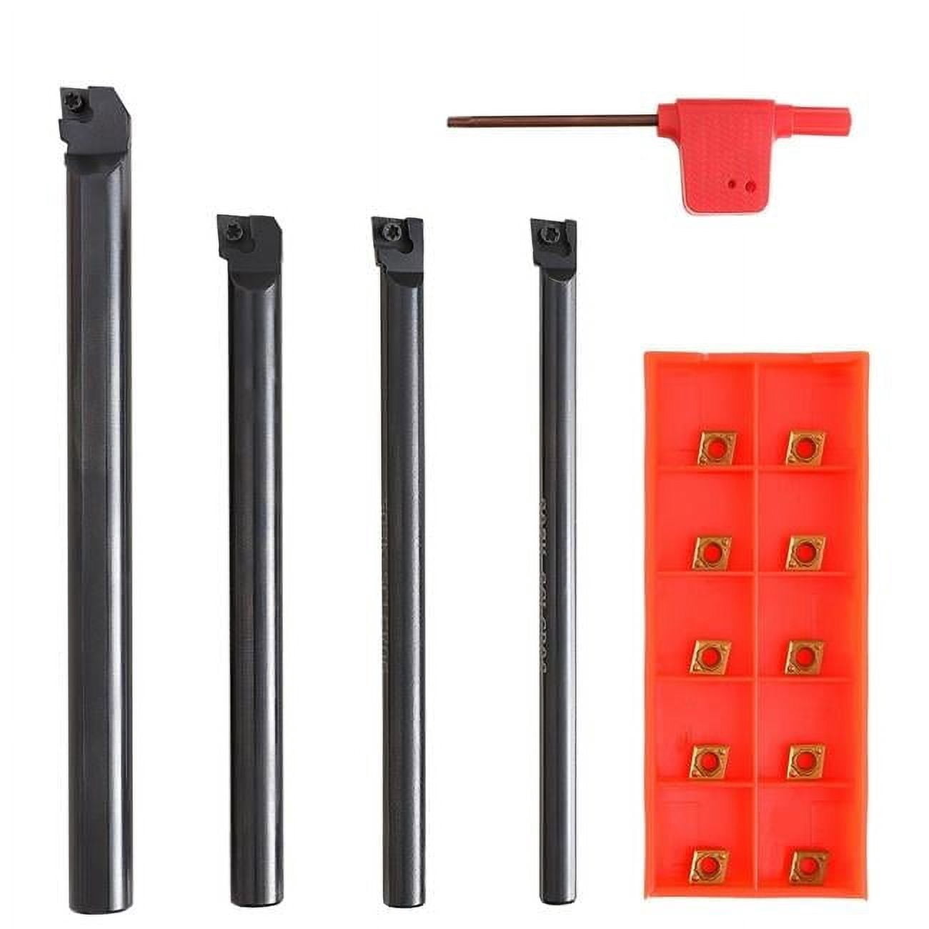 14-Piece Carbide Turning Inserts Set – Fits 3/8'' (10mm) Tool Holders, For Turning, Grooving, Threading & Boring
