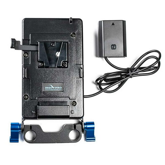 IndiPRO 20" V-Mount Plate with NP-FZ100 Dummy Battery & 15mm Rod Clamp for Sony a9, a7 III and a7R III Camera