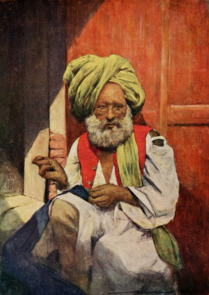 India 1910 A Tailor at work Canvas Art - Mortimer Menpes (24 x 36)