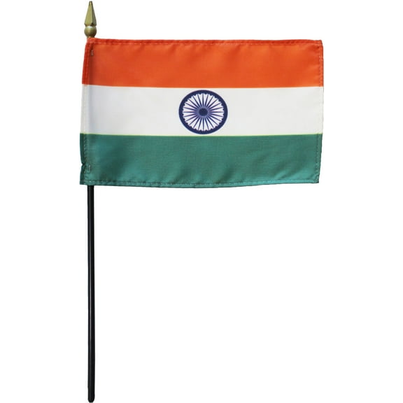 India - 4"X6" Stick Flag