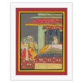 thumbnail image 1 of India - A Prince with his Beloved - Vintage Indian Miniature Painting c.1800s - Fine Art Rolled Canvas Print 20in x 26in, 1 of 4