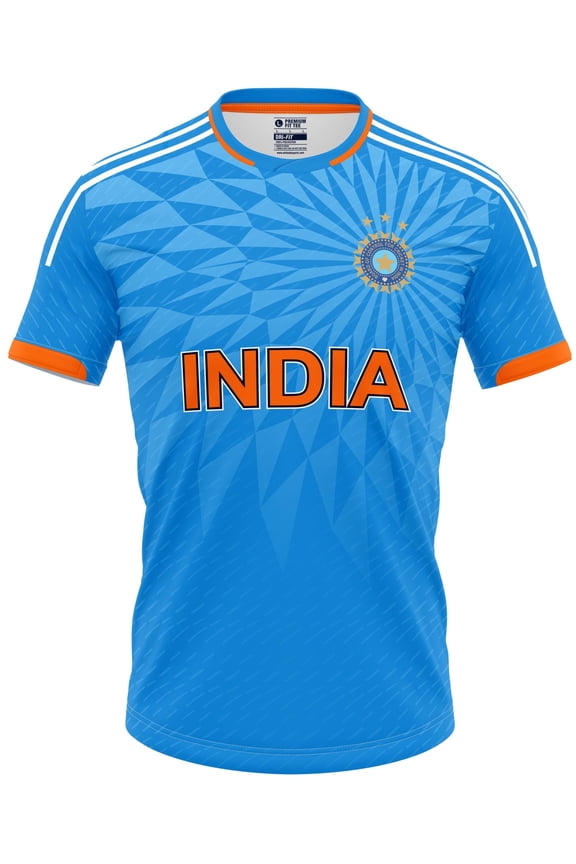 India Blue 2024 ICC ODI T20 World Cup Cricket Fan Jersey - Advanced 100% Dryfit Polyester - Junior 32