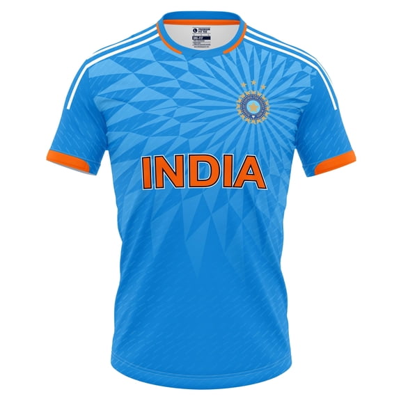 India Blue 2024 ICC ODI T20 World Cup Cricket Fan Jersey - Advanced 100% Dryfit Polyester - X-Small 36