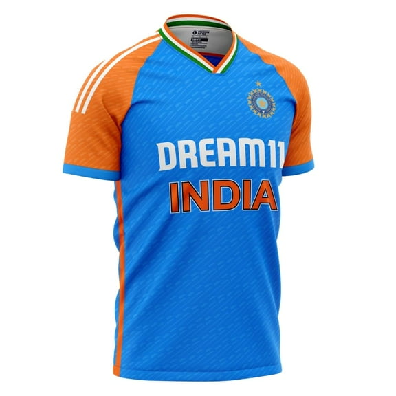 India Blue 2024 ICC ODI T20 World Cup Cricket Fan Jersey - Advanced 100% Dryfit Polyester - Junior 26