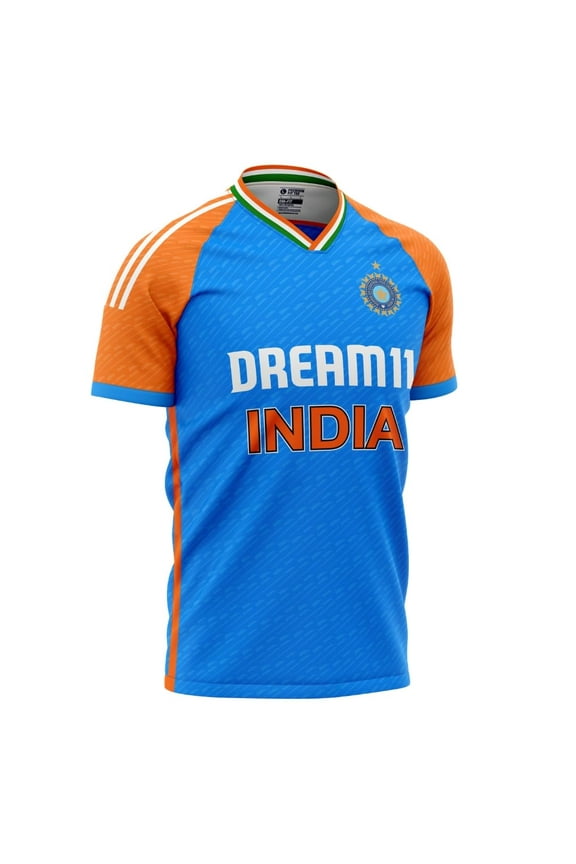 India Blue 2024 ICC ODI T20 World Cup Cricket Fan Jersey - Advanced 100% Dryfit Polyester - Junior 26