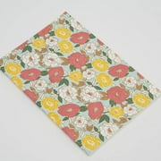India. Curated. Handmade Eco-Friendly Soft Cover Notebook in Mint with Red & Yellow Accents