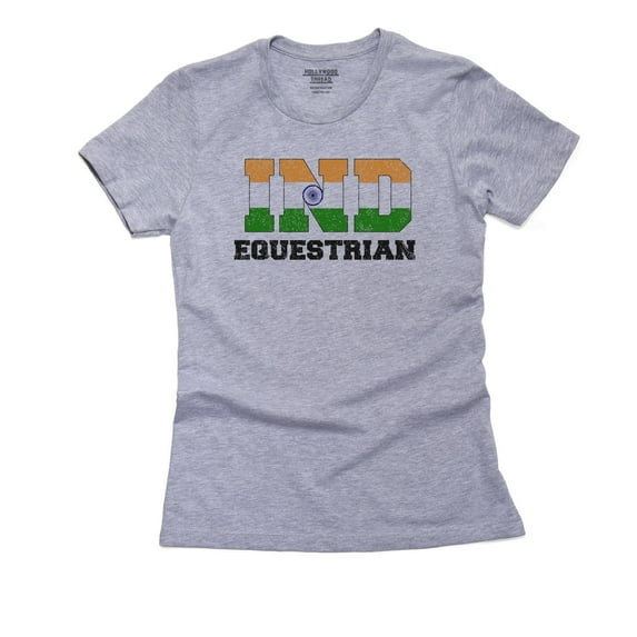 India Equestrian - Olympic Games - Rio - Flag Women's Cotton Grey T-Shirt