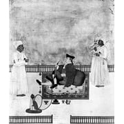 India: European Man. /Na European Man In India Smoking A Hookah. Undated Painting. Poster Print by  (18 x 24)