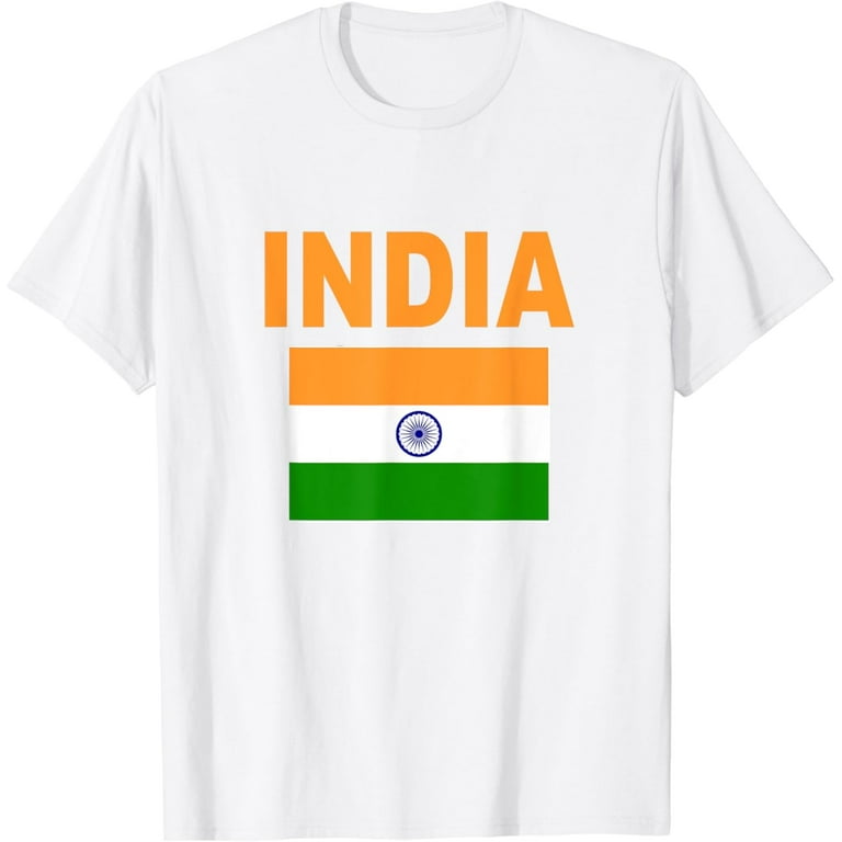 India Flag T-Shirt Cool Indian Tiranga Flags Gift Top Tee - Main Image