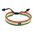 thumbnail image 1 of India Flag bracelet, Country Flag Color Handmade Wrist Wrap Bracelet, Beaded, and Boho Style Rope Bracelet and Bangles for Women, Men, Beaded Bracelets, 1 of 7