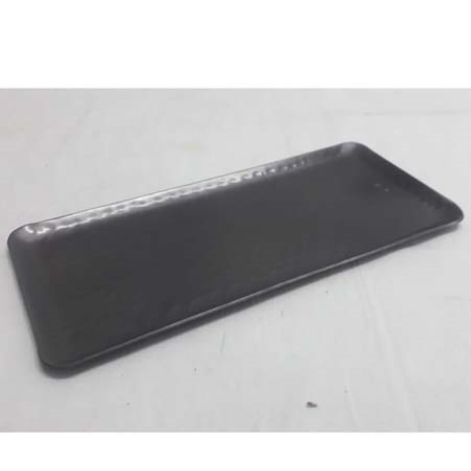 India Handicrafts Black Stainless Steel Hammered Tray 18015