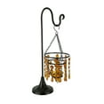 thumbnail image 1 of India House Amber Glass Beaded Chandelier Votive Candle Holder On Stand 21 inch, 1 of 3