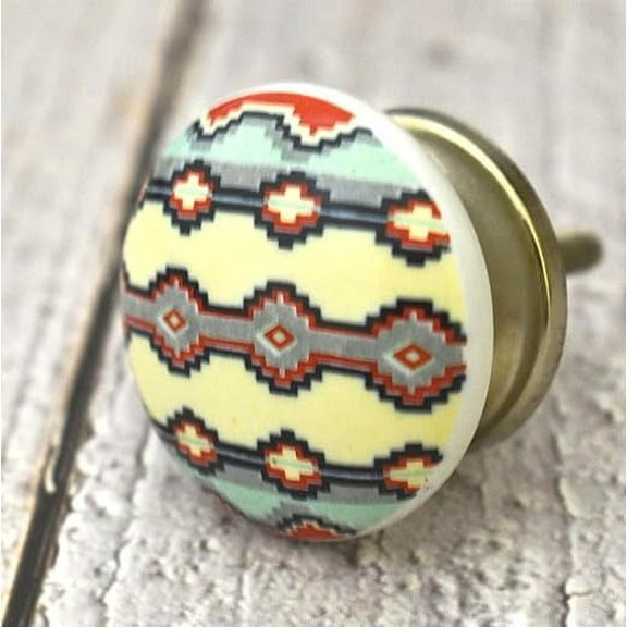 India House Ceramic Multicolor Knobs Kitchen Cabinet Drawer Knobs Hardware Knobs Handmade Knobs Cabinet Knobs Ceramic Door Knobs. Set of 20