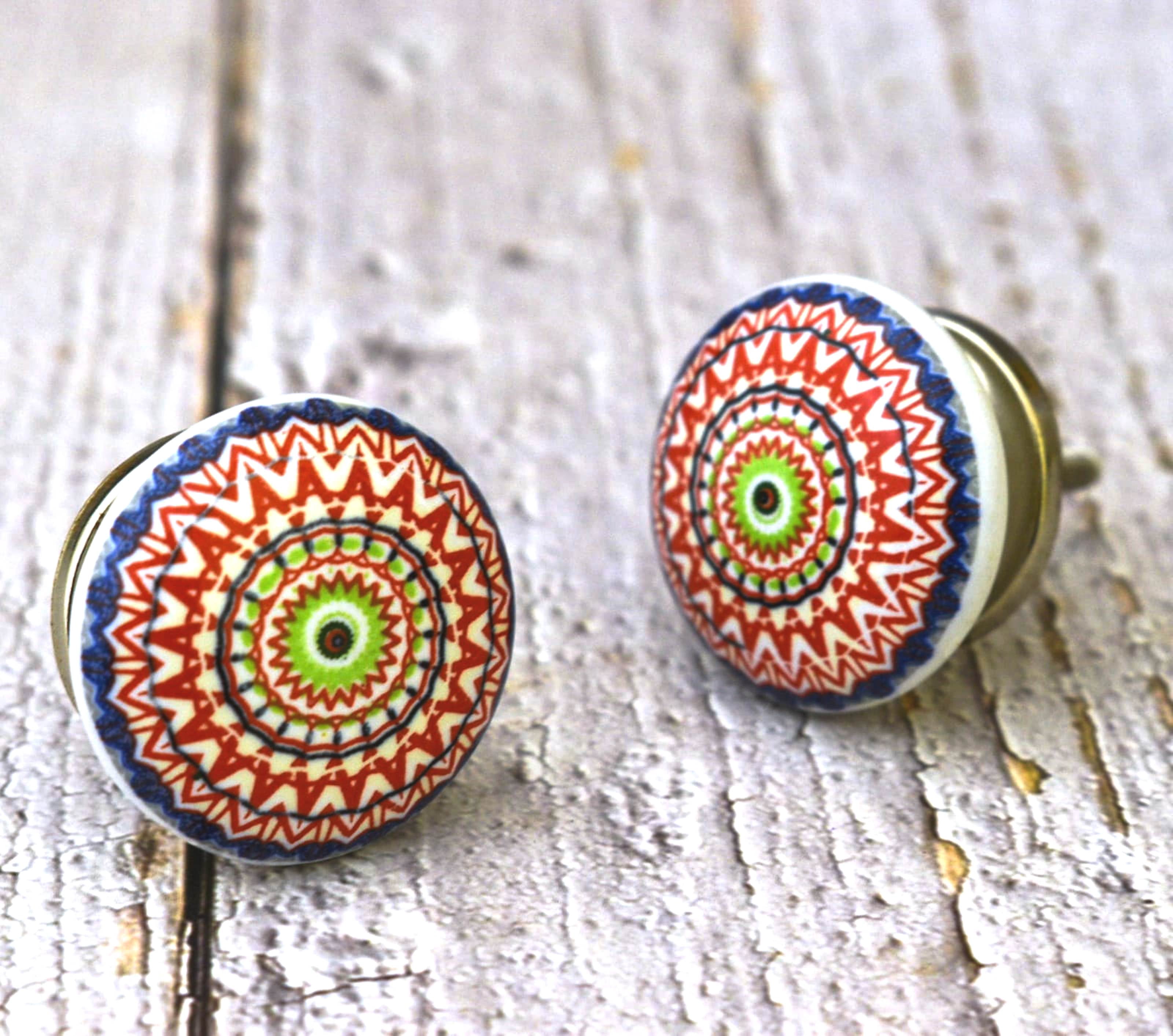 India House Ceramic Multicolor Knobs Kitchen Cabinet Drawer Knobs Hardware Knobs Handmade Knobs Cabinet Knobs Ceramic Door Knobs. Set of 20