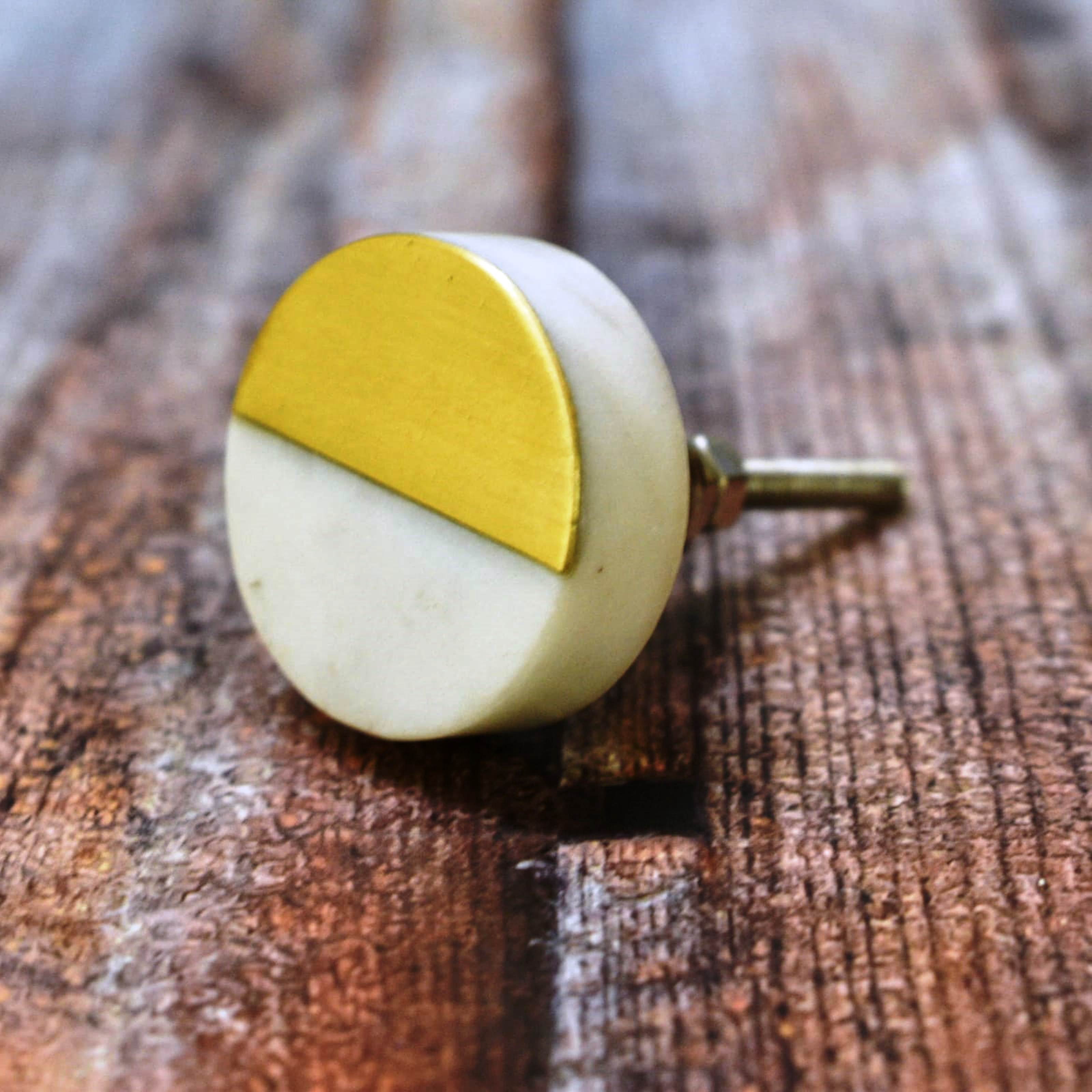 India House- Marble Knobs for Dresser Drawers Chest Cupboard Bathroom Drawer Door Cabinet Kitchen Handmade Handles Pull Knob Pack of 6