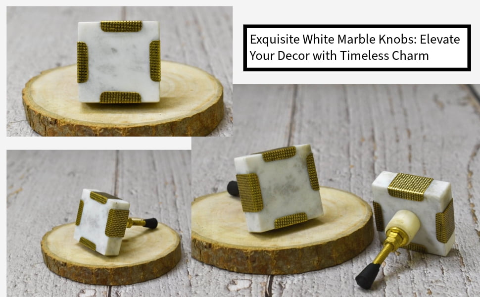 India House- Marble Knobs for Dresser Drawers Chest Cupboard Bathroom Drawer Door Cabinet Kitchen Handmade Handles Pull Knob Pack of 6