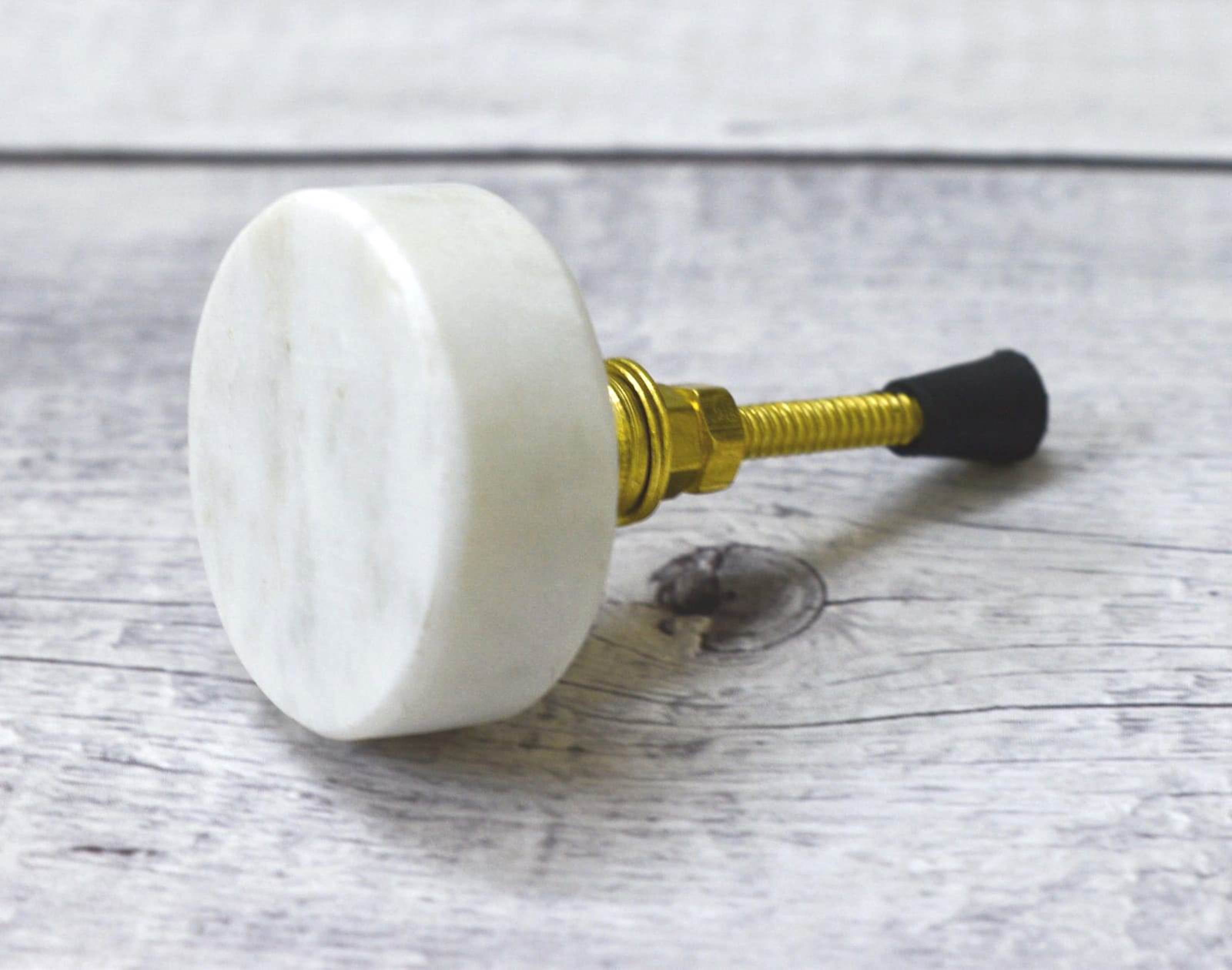 India House- Marble Knobs for Dresser Drawers Chest Cupboard Bathroom Drawer Door Cabinet Kitchen Handmade Handles Pull Knob Pack of 6