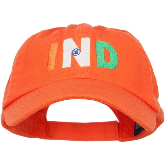 India IND Flag Embroidered Low Profile Cap - Orange OSFM