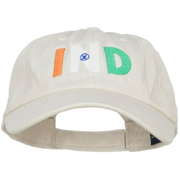 India IND Flag Embroidered Low Profile Cap - Putty OSFM