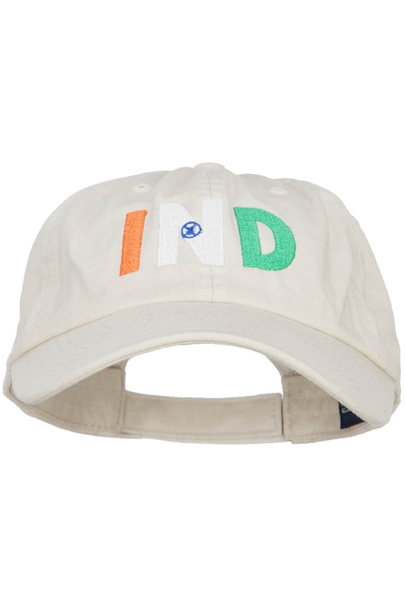 India IND Flag Embroidered Low Profile Cap - Putty OSFM