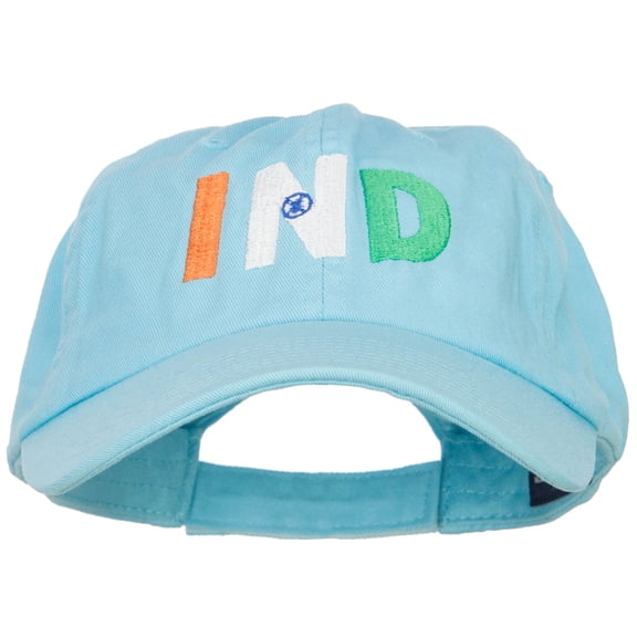 India IND Flag Embroidered Low Profile Cap - Sky Blue OSFM