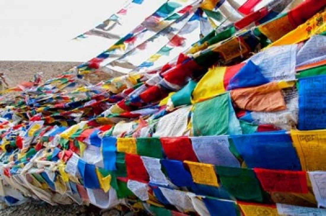 India Jammu and Kashmir Ladakh Namshangla Pass prayer flags Canvas Art - Ellen Clark DanitaDelimont (19 x 29)