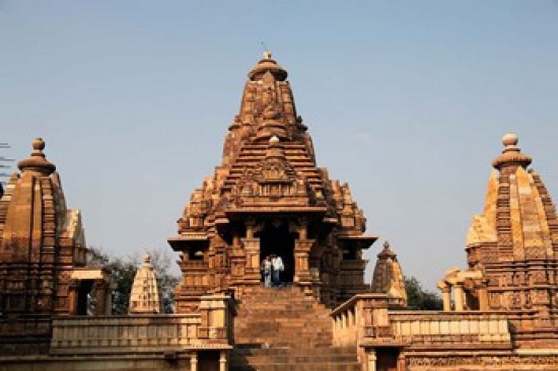 India Khajuraho Lakshmana Temple at Khajuraho Canvas Art - Kymri Wilt DanitaDelimont (29 x 19)